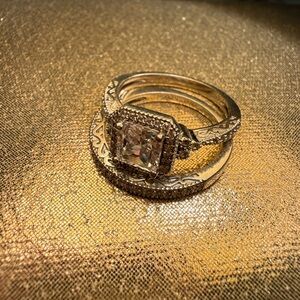 Women’s Radiant Cut Cubic Zirconia Ring Set